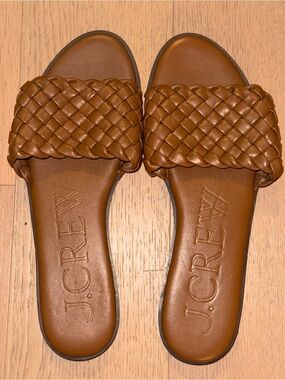 J. Crew Brown Braided Slide Sandals 8.5